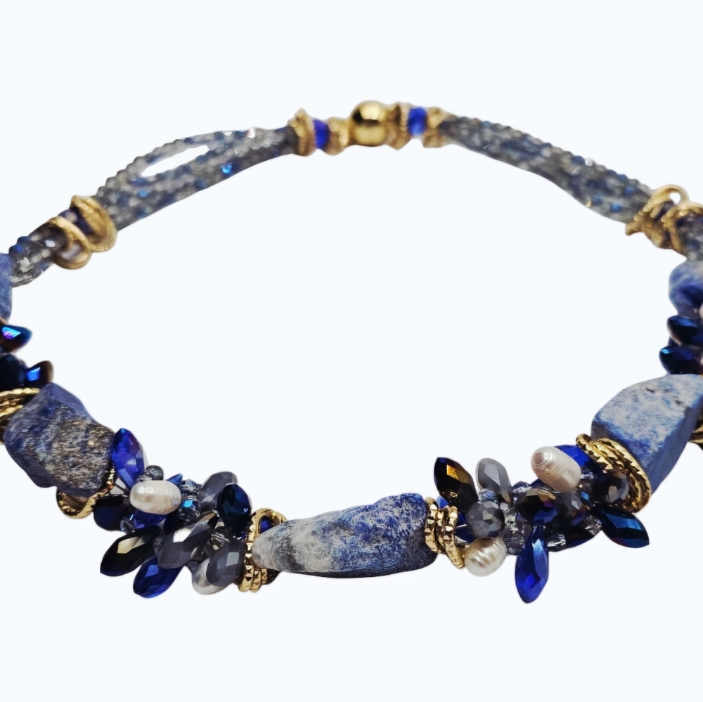 Lapis Lazuli Crystal Necklace: Chunky Stone Statement Piece